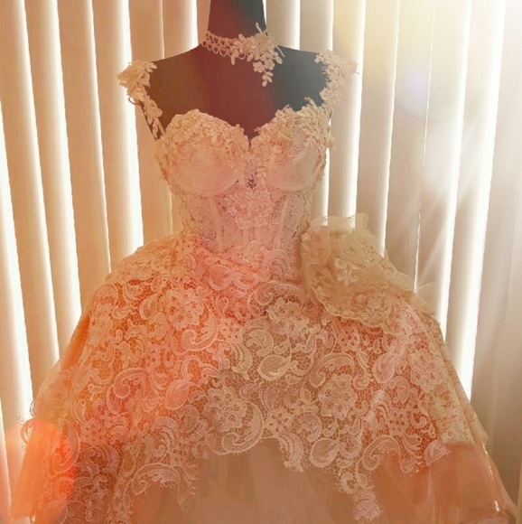 RENATA Custom Order Lace Organza Tulle Bridal Gown - Picture 1 of 3